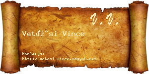 Vetési Vince névjegykártya