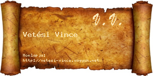 Vetési Vince névjegykártya